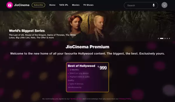 JioCinema Premium Subscription Plan